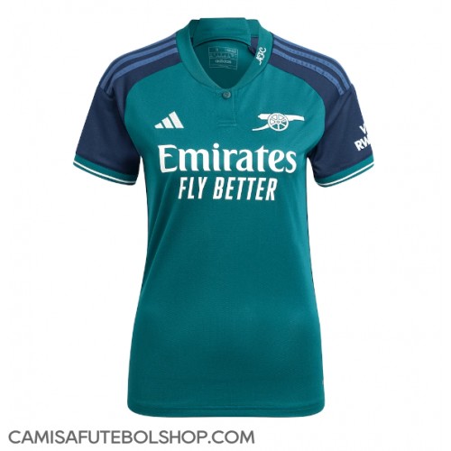 Camisa de time de futebol Arsenal Replicas 3º Equipamento Feminina 2023-24 Manga Curta